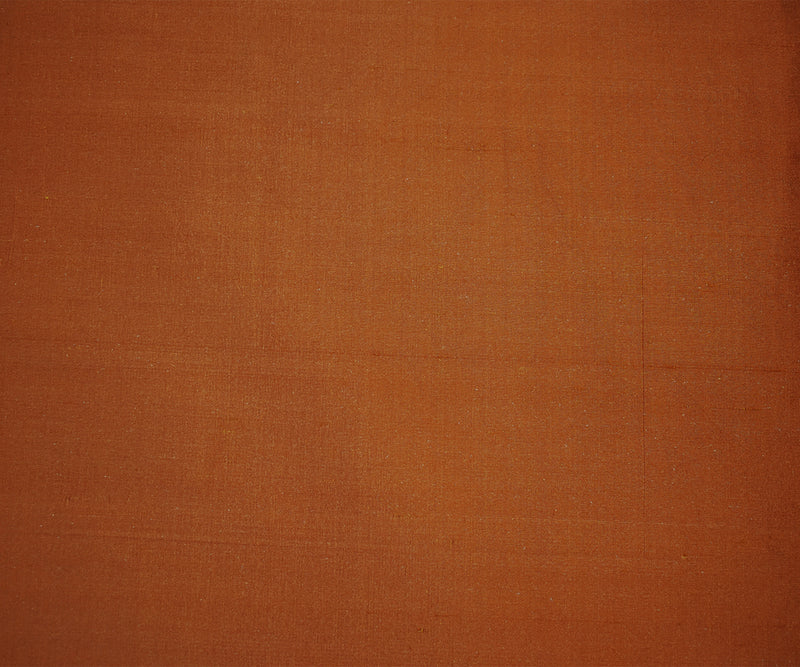 Amber Brown-Orange Silk Iridescent Dupioni Woven Fabric