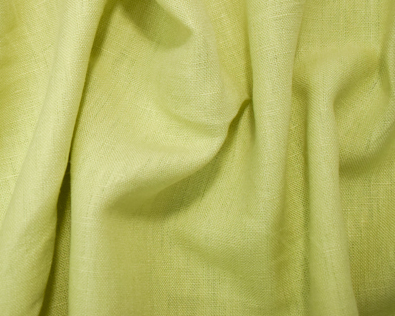 Lime Green Linen Cross Hatch Slub Solid Woven Fabric
