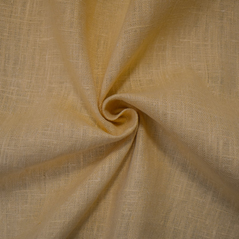 Natural Beige Linen Cross Hatch Slub Solid Woven Fabric