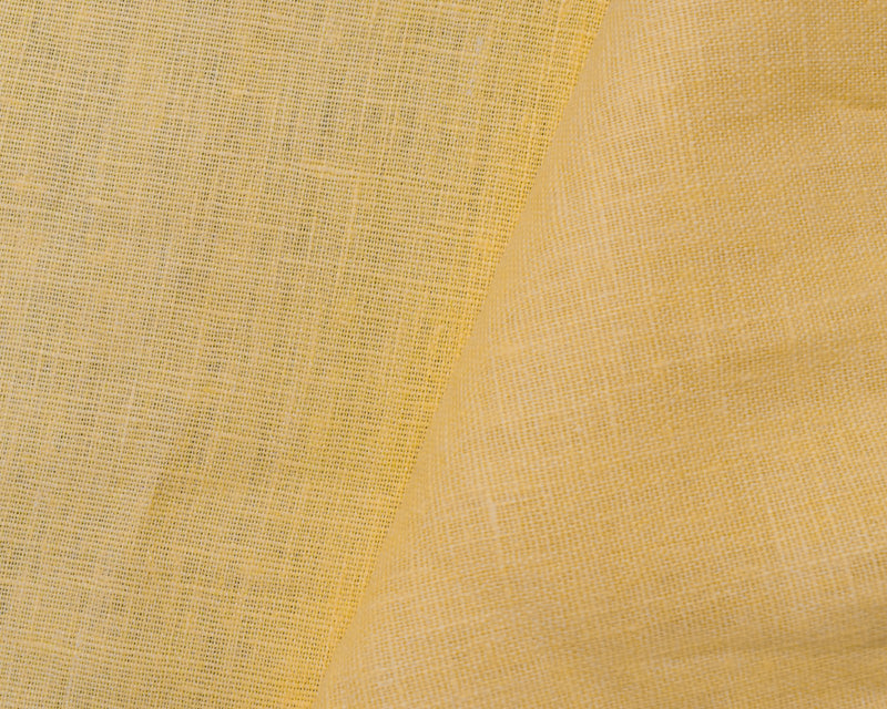 Yellow Linen Cross Hatch Slub Solid Woven Fabric