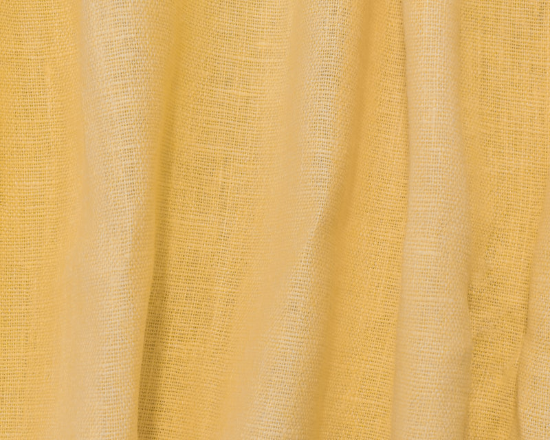 Yellow Linen Cross Hatch Slub Solid Woven Fabric