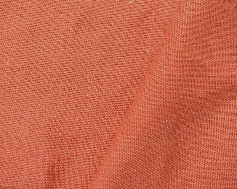 Coral Orange Linen Convington Slub Canvas Woven Fabric