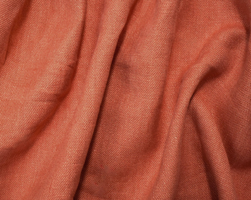 Coral Orange Linen Convington Slub Canvas Woven Fabric