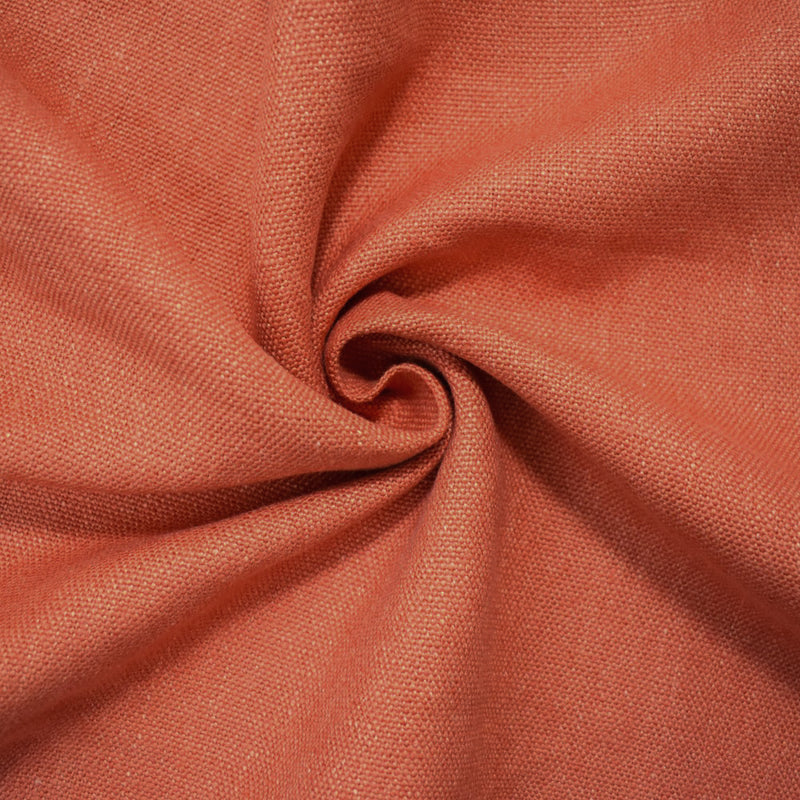 Coral Orange Linen Convington Slub Canvas Woven Fabric