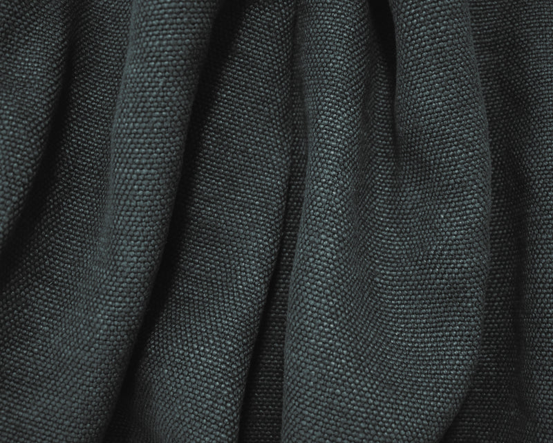 Deep Gray Washed Irish Linen Moygashel Solid Canvas Woven Fabric