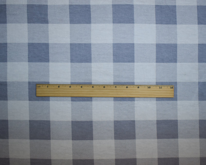 Gray-White Rayon Modal Gingham Printed Stretch Spandex Jersey Knit Fabric