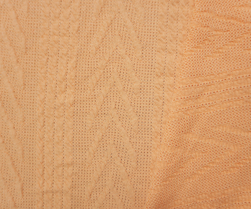 Light Orange Poly Spandex Stretch Cable Sweater Knit Fabric