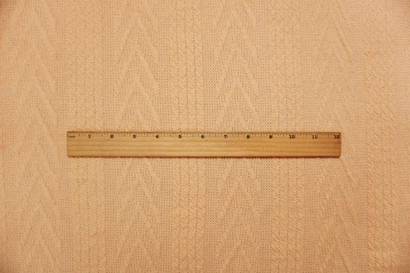Light Orange Poly Spandex Stretch Cable Sweater Knit Fabric