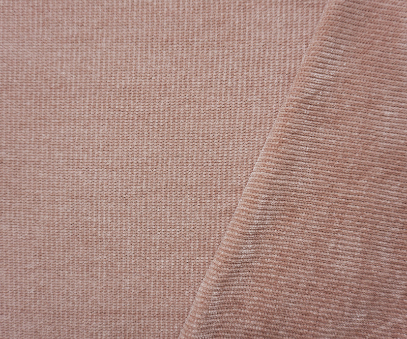 Pink Poly Solid Chenille Jersey Knit Fabric