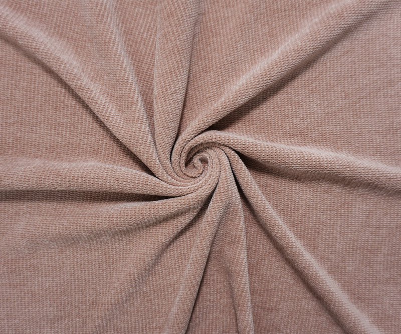 Pink Poly Solid Chenille Jersey Knit Fabric