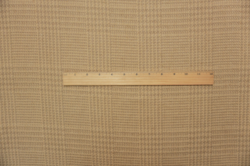 Brown Washed Linen Glen Plaid Home Decorating Fabric