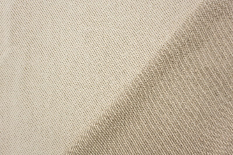 Natural White-Taupe Washed Linen-Cotton Twill Home Decorating Fabric