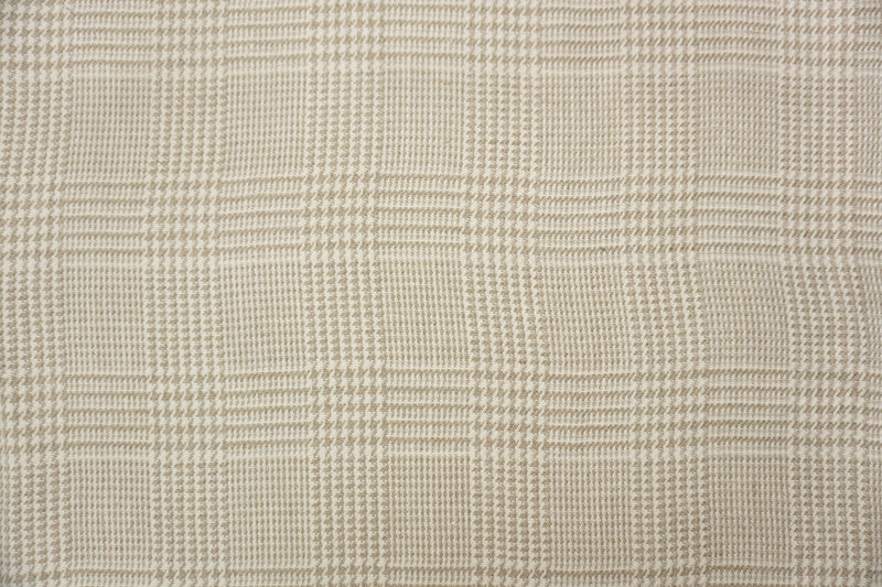Natural White-Taupe Washed Linen Glen Plaid Home Decorating Fabric