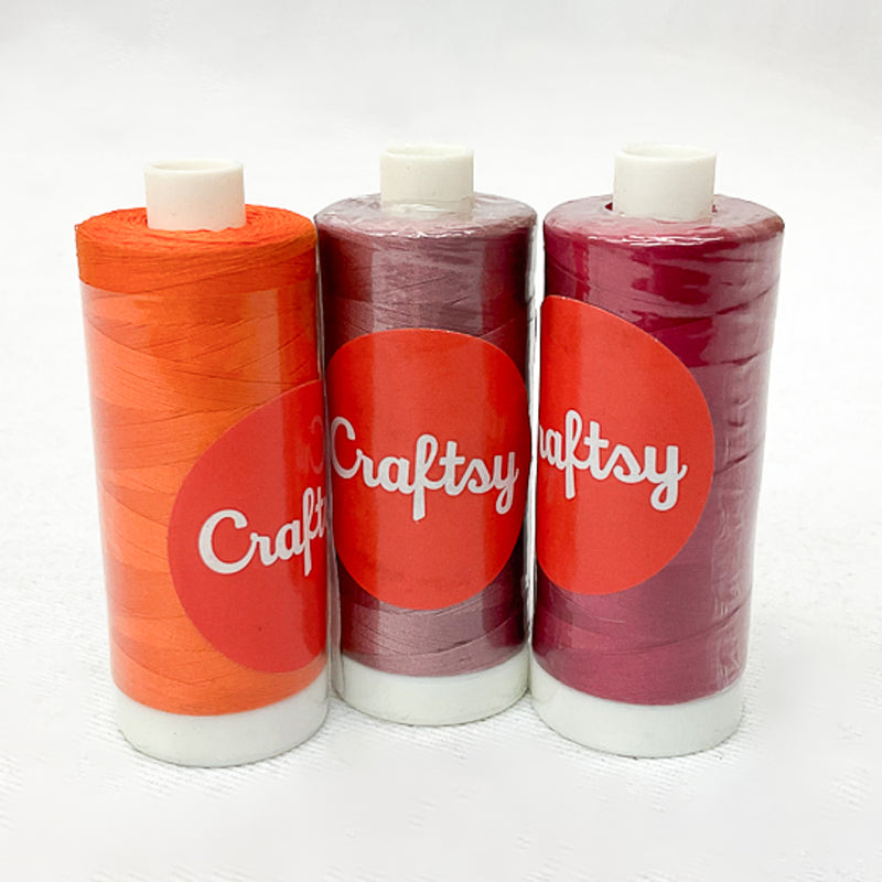 Craftsy Stash Builder Thread Set Bundle Reds 3 spools 100% Cotton