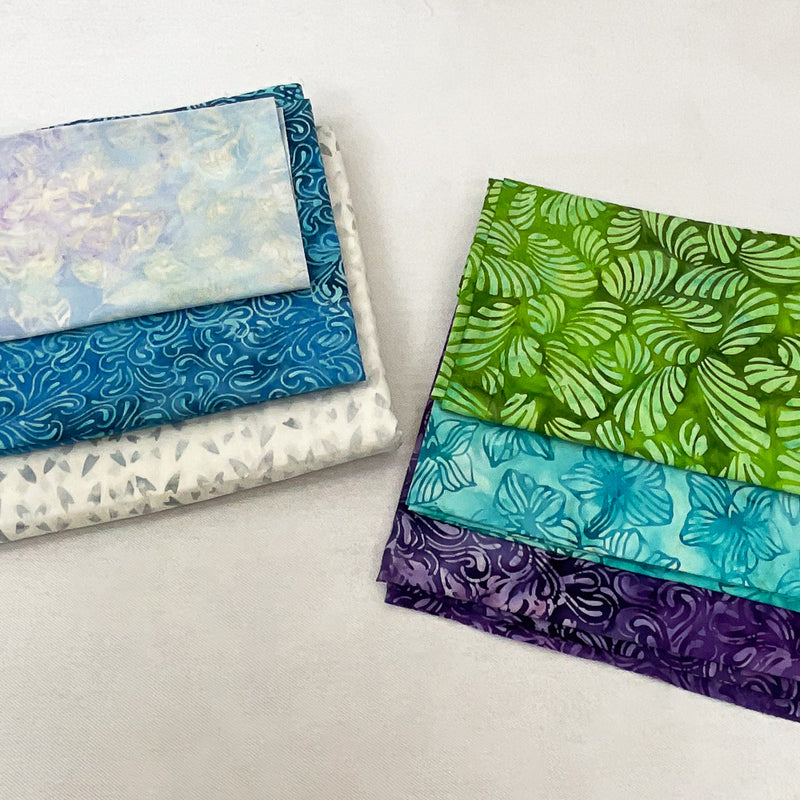 Coordinated Stash Builder Bundle - Fit to be Tied - various batik fabrics 6 yards total