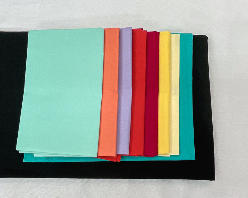 Boundless Coordinated Stash Builder Bundle - Neon Peaks - various fabric solids 7 1/2 yards total