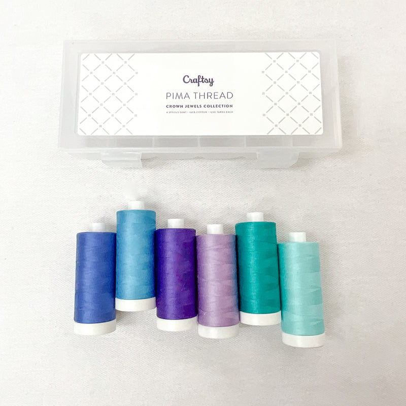 Craftsy Stash Builder Pima Thread Set Bundle Crown Jewels Collection 6 spools