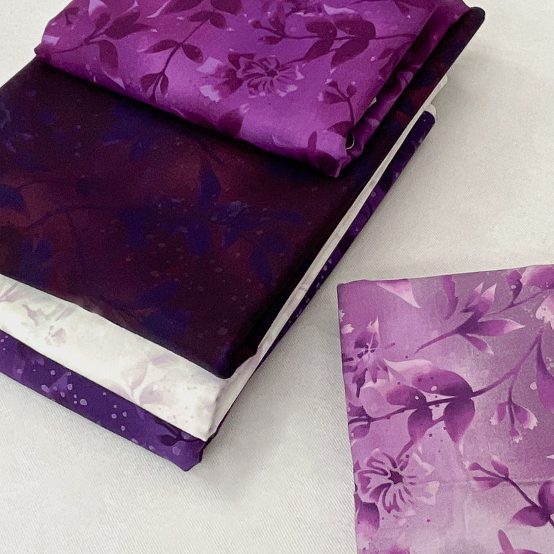 Boundless Coordinated Stash Builder Bundle - Twinkling Stars Purple - various fabrics 9 3/4 yards total does not include pattern