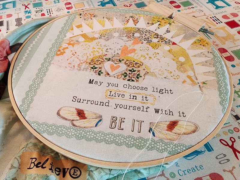 Darice Quilting-Slow Mindful Stitching-Embroidery Hoop 10" Wood Round 1 pc