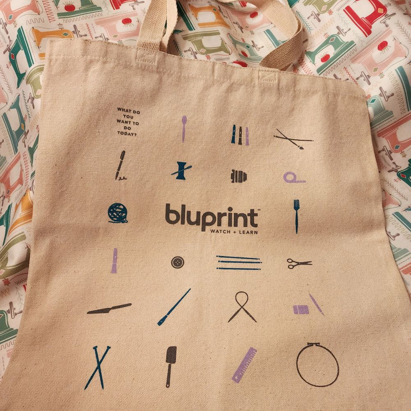 Bluprint Canvas Totebag - add with Craftsy bundle to cart for special free promo