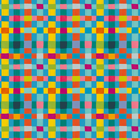 Blue Mingle Check Cotton 44"/45" Fabric Per Yard