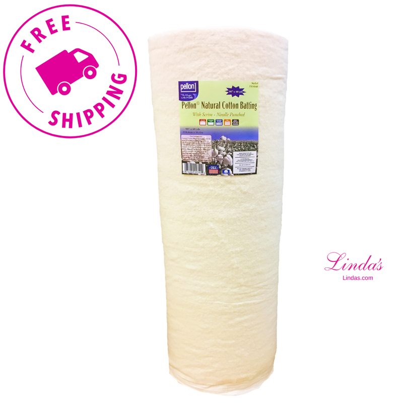 Pellon® Natural Cotton Batting With Scrim 90" x 40 yards Roll.