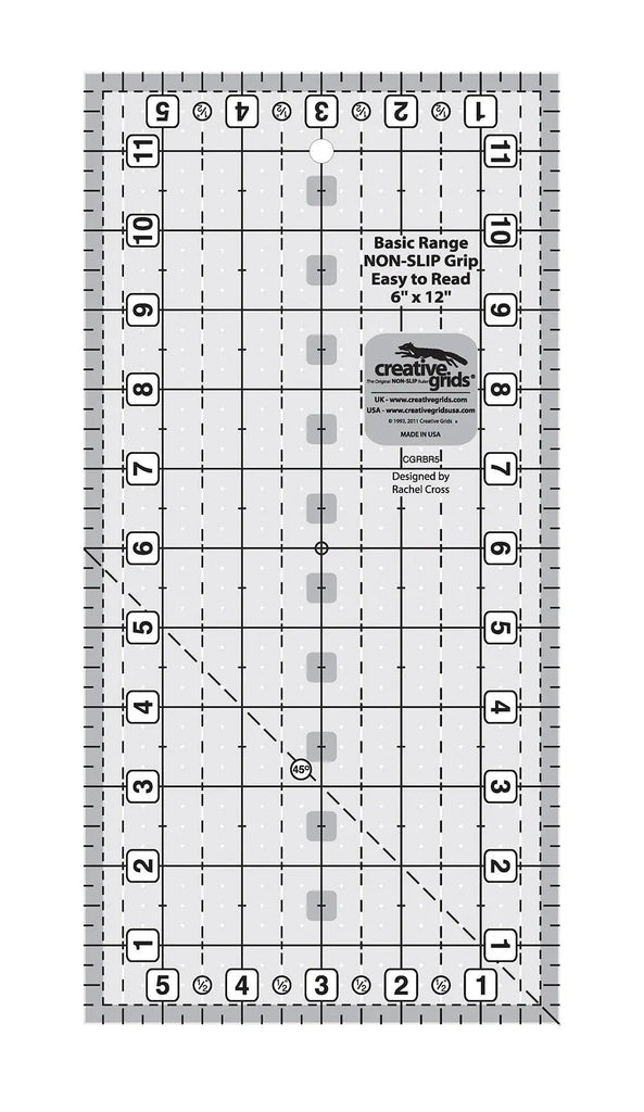 Basix Quilt Ruler Creative Grids Basic Range 6in x 12in Rectangle Quilt Ruler – Fabric Depot
