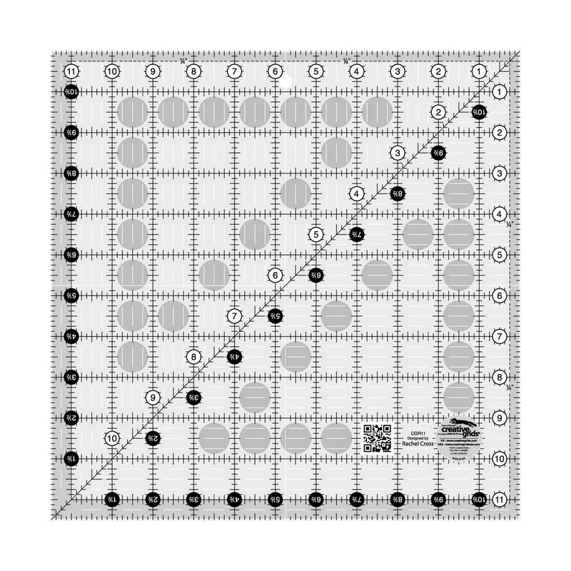 Creative Grids Quilt Ruler 11-1/2in x 11-1/2in
