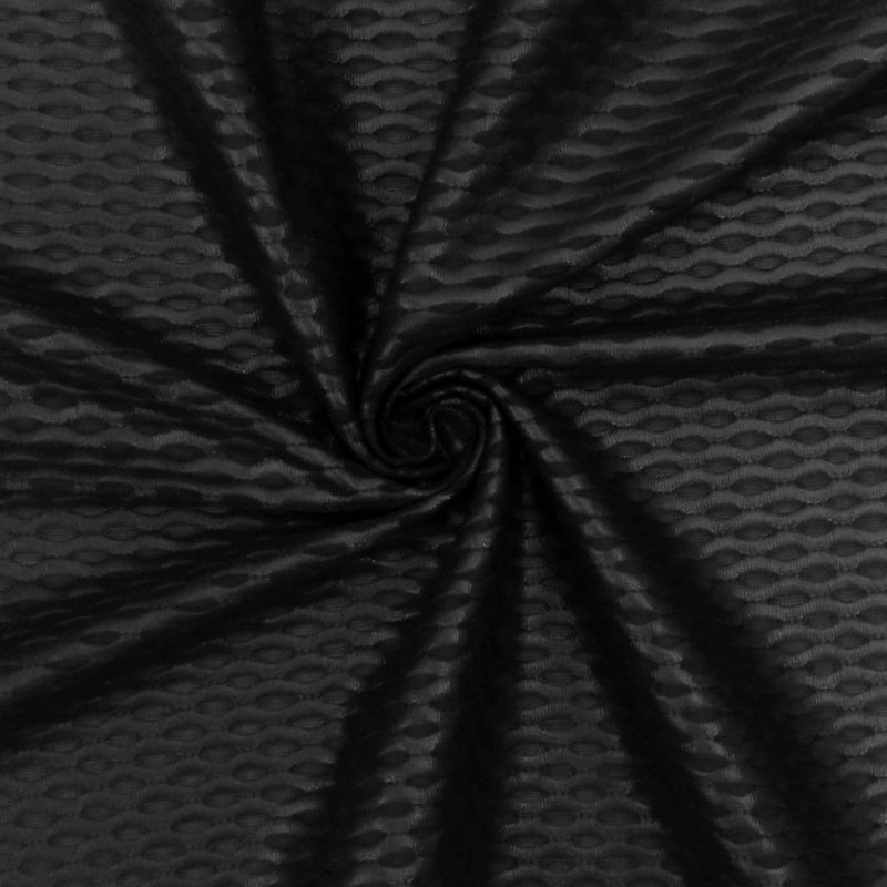 Pearl Black Famous Maker Stretch 3D Mesh Yoga Activewear Fabric