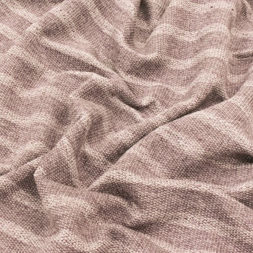 Mauve Purple/Cream Striped French Terry Stretch Knit  Fabric