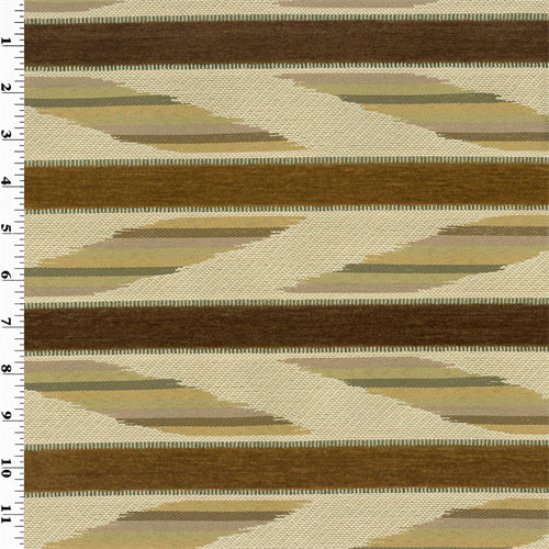 2 1/2 YD PC--Brown/Beige Geometric Stripe Home Decorating Fabric