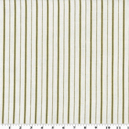 Vintage Linen White Printed Stripe Home Decorating Fabric
