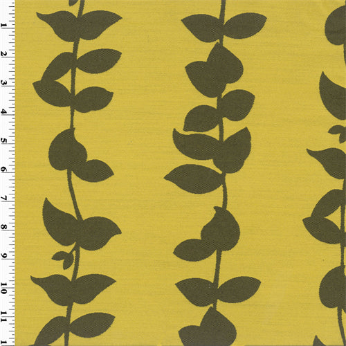Brown/Yellow Vine Stripe Jacquard Home Decorating Fabric