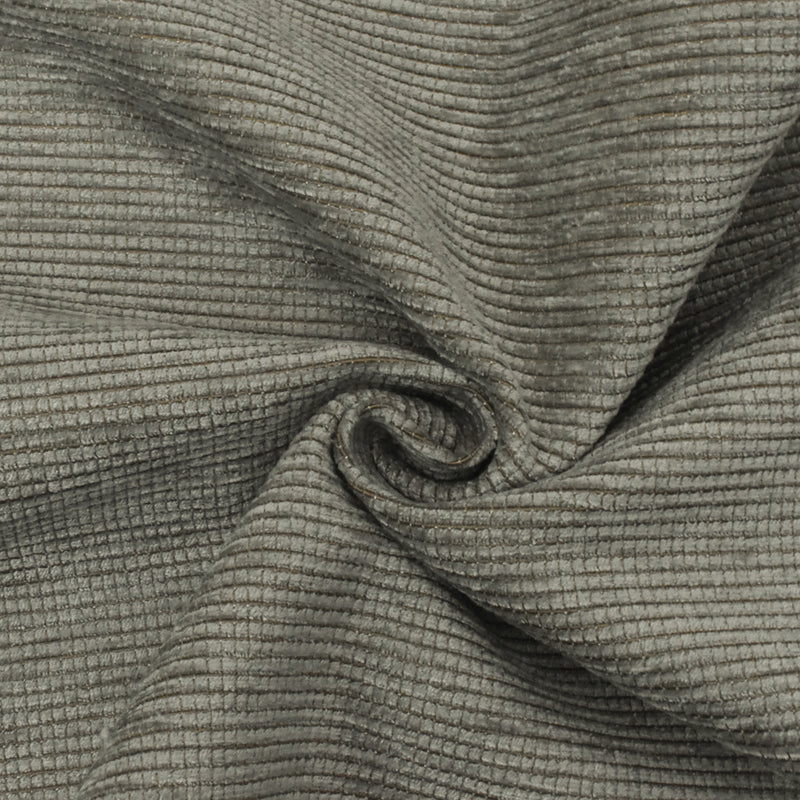 Gray-Brown Striped Poly Chenille Woven  Home Decorating Fabric