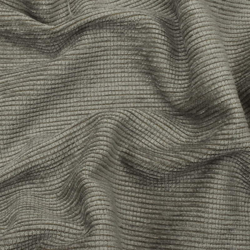 Gray-Brown Striped Poly Chenille Woven  Home Decorating Fabric