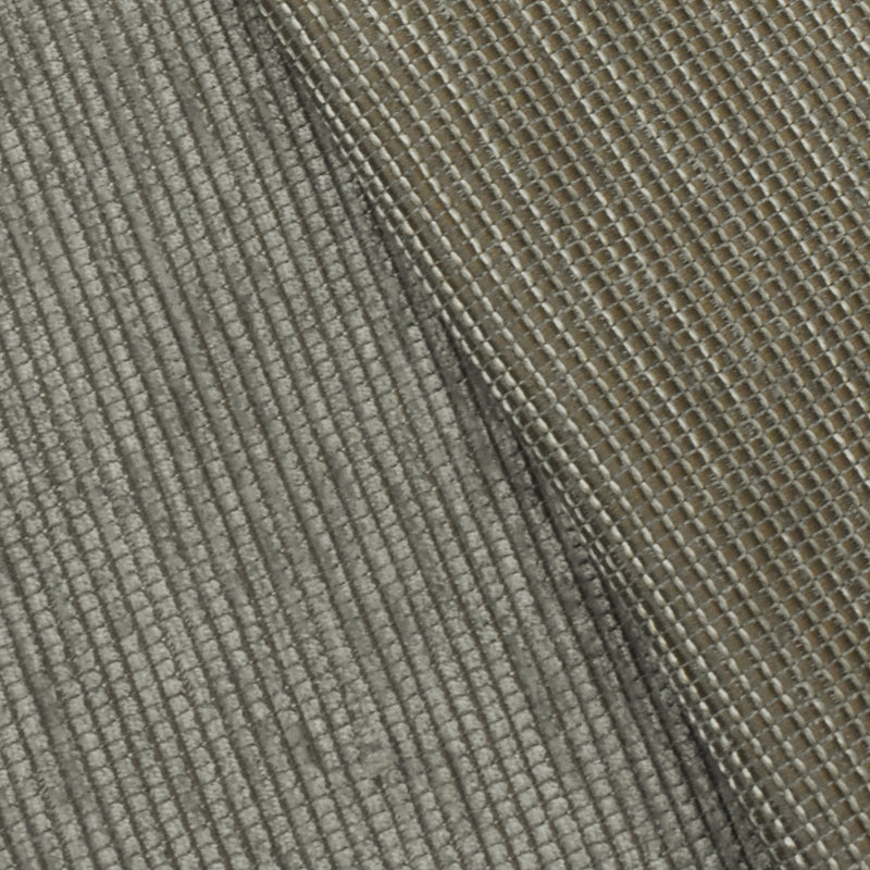 Gray-Brown Striped Poly Chenille Woven  Home Decorating Fabric