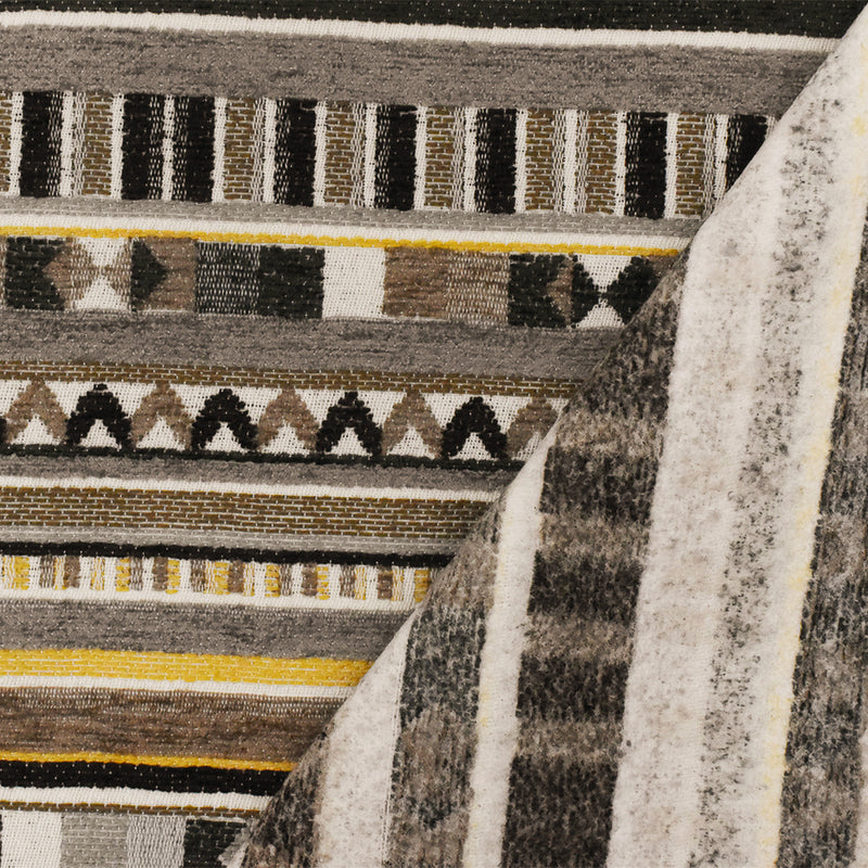 Beige-Multi Aztec Stripe Jacquard Poly Chenille Home Decorating Fabric