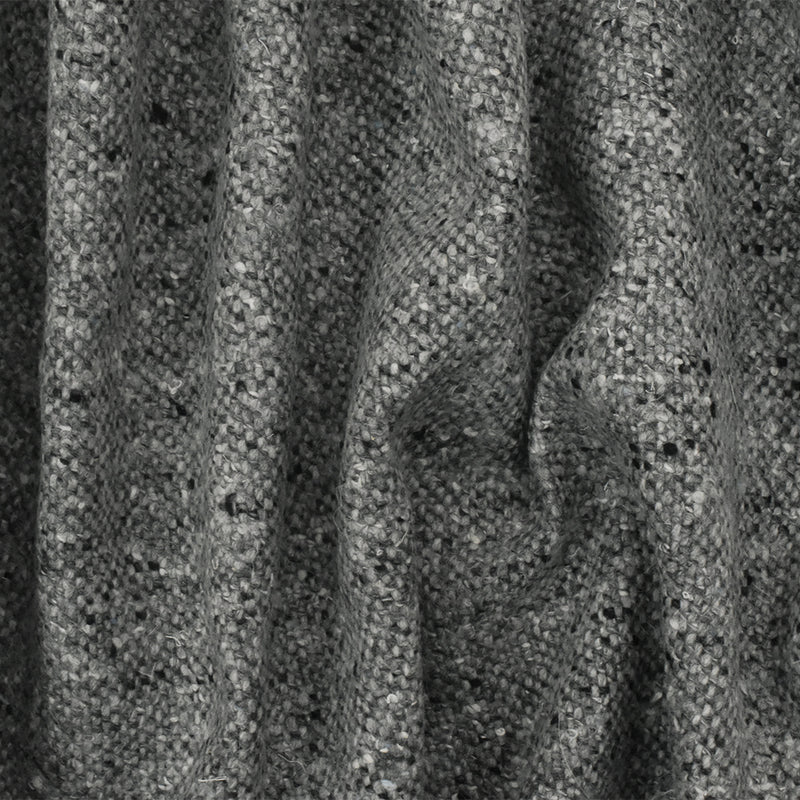 3 YD PC-Gray-Black-Multi Texture Wool Rayon Woven Home Decorating Fabric