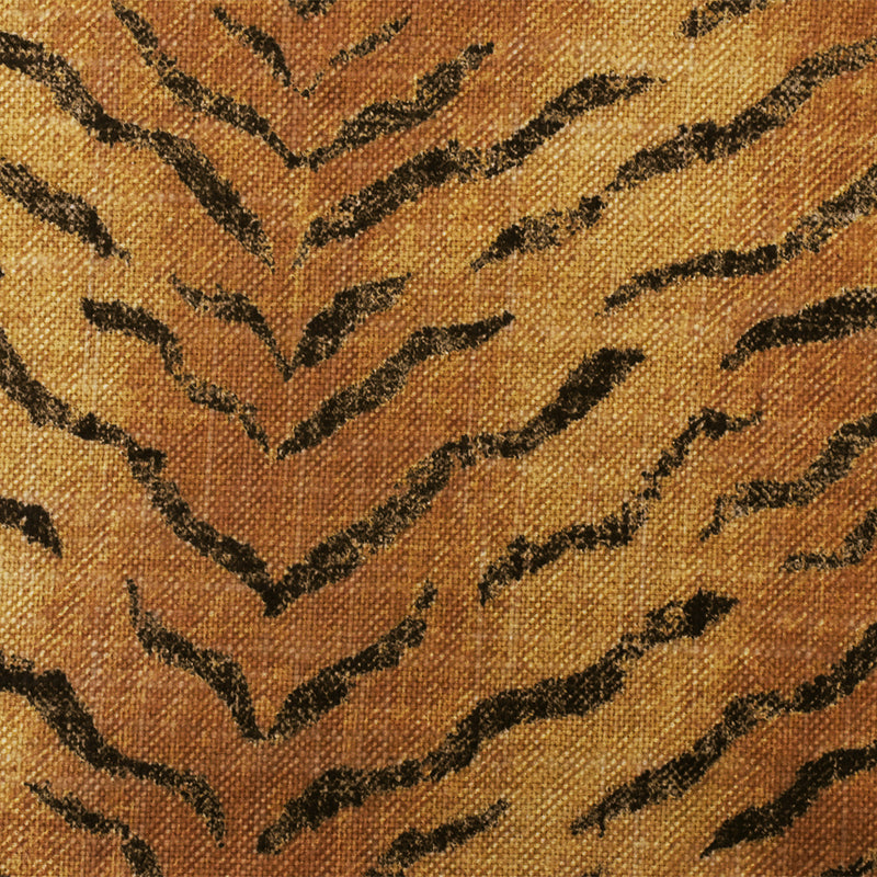 Brown-Black P Kaufmann Tiger Printed Linen Canvas Home Decorating Fabric