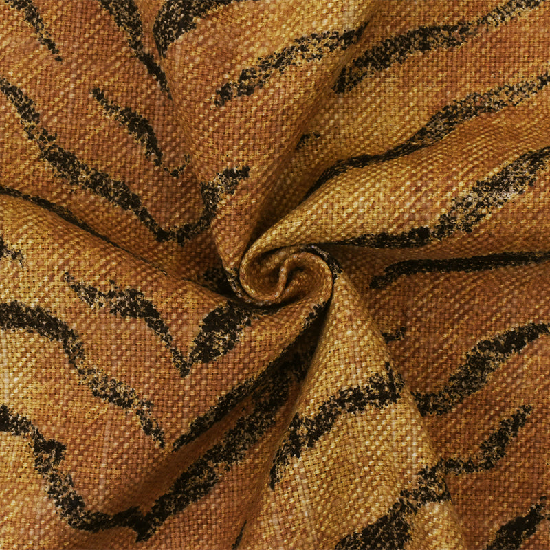 Brown-Black P Kaufmann Tiger Printed Linen Canvas Home Decorating Fabric