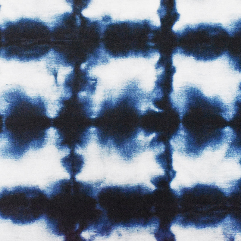 Blue-White P Kaufmann Tie Dye Printed Linen Woven Home Decorating Fabric