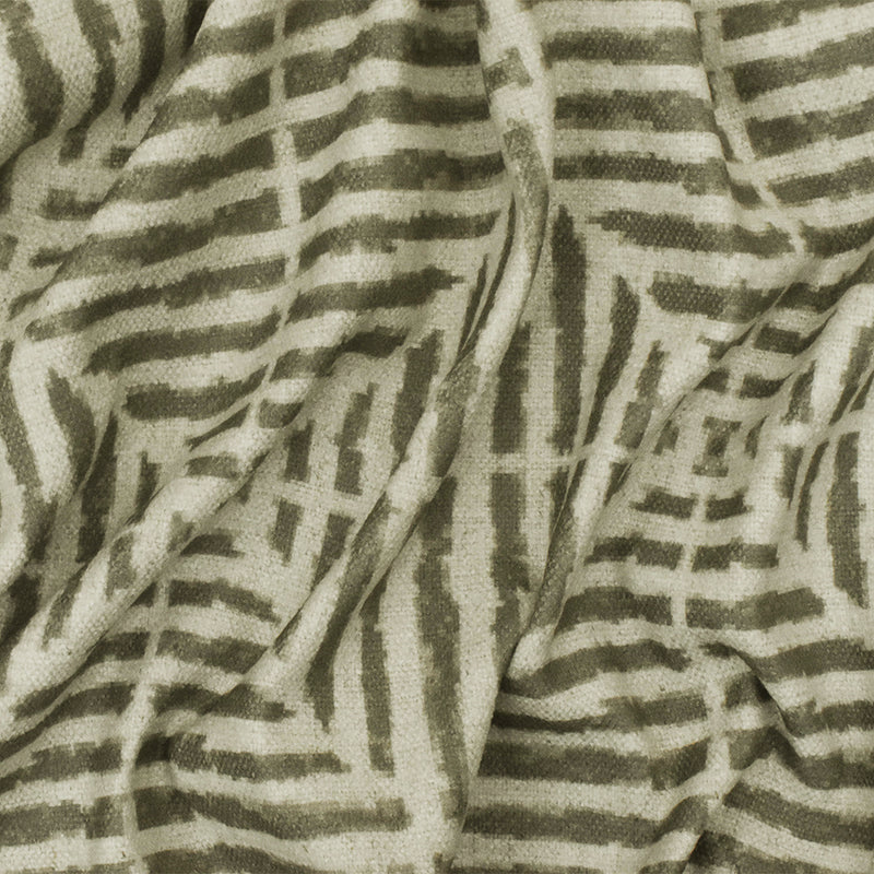 Gray-Beige Swavelle Diamond Printed Poly Rayon Chenille Decor Fabric