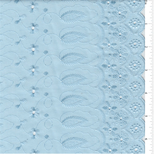 15 YD Bolt-Light Blue Scalloped Eyelet Fabric