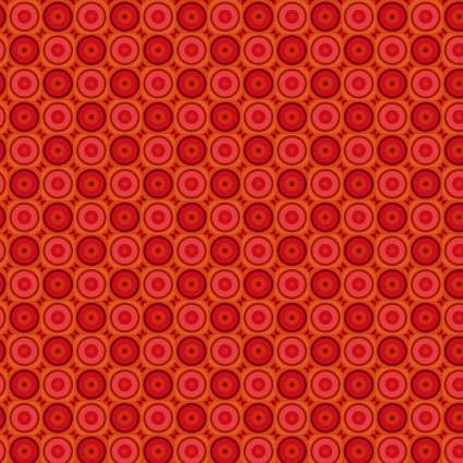 Flock Together Circle Square Red Cotton 44"/45" Fabric Per Yard