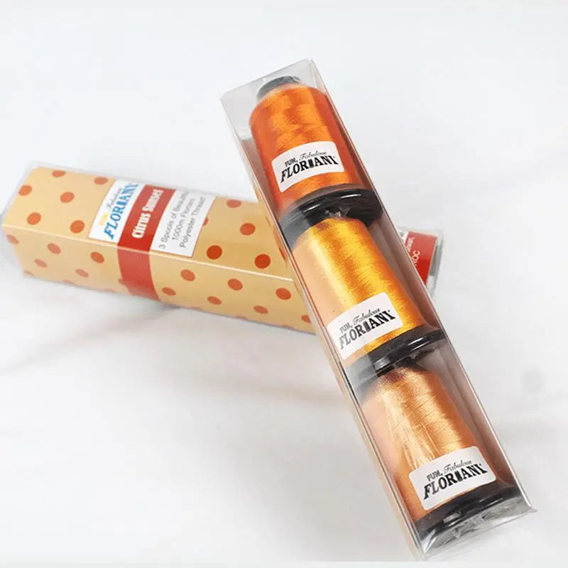 Floriani Thread  3 SPOOL SET - CITRUS SUNSET ORANGE