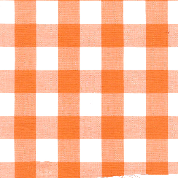 Orange 1 Inch Gingham Fabric - Reorderable
