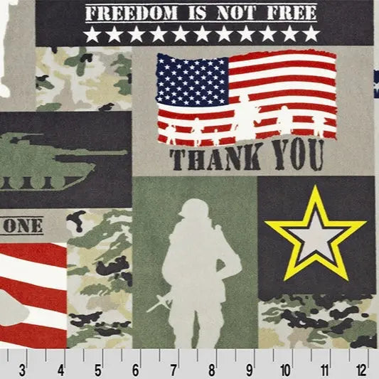 Green Soldier Digital Cuddle Fabric per yard