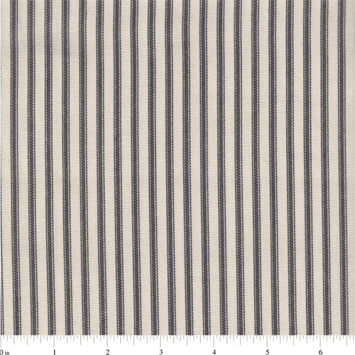 1 3/4 YD PC-Black Duck Ticking Fabric - Reorderable