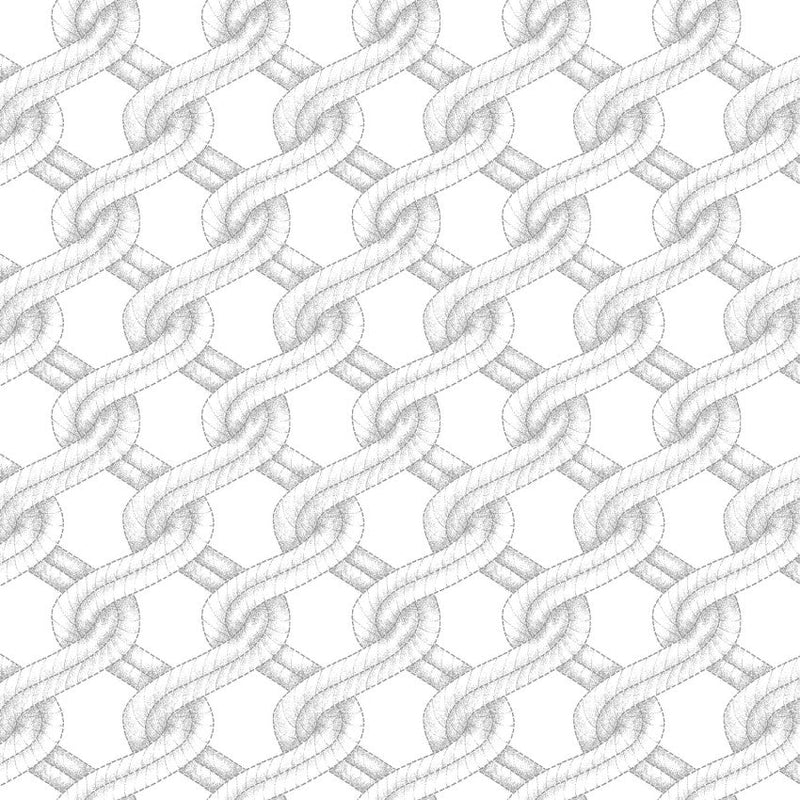 White Coastal Guardians Twisted Rope 43"/44" Fabric Per Yard