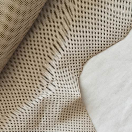 Beige Dotted Lasercut Leather Hide